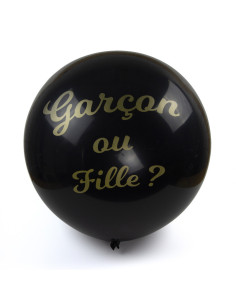 Ballon noir gender reveal fille geant 90cm