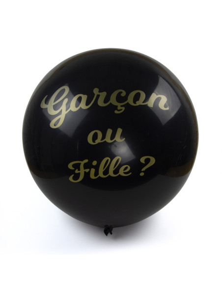 Ballon noir gender reveal fille geant 90cm