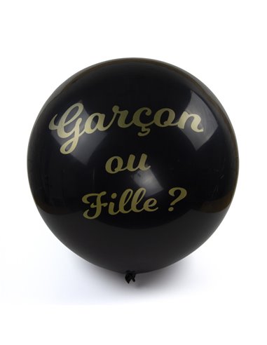 BALLON NOIR GENDER REVEAL GARCON GEANT 90CM