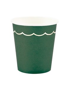 GOBELETS FESTONNES 200ML VERT JUNGLE ET OR X6