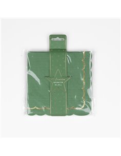 SERVIETTES FESTONNEES 33X33CM VERT JUNGLE ET OR X16 2