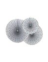 SET DE 3 EVENTAILS FLEURS ET OR