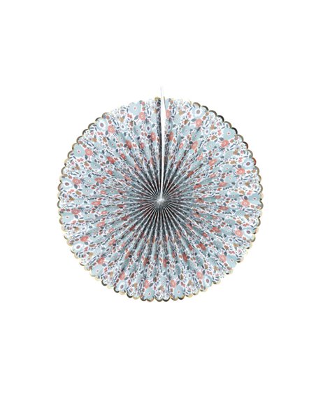 SET DE 3 EVENTAILS FLEURS ET OR