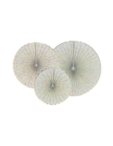 SET DE 3 EVENTAILS SHABBY ET OR