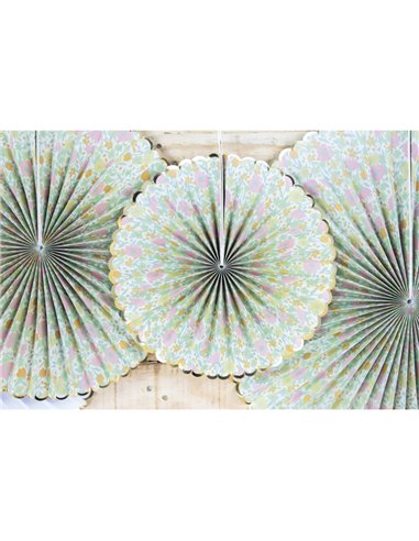 SET DE 3 EVENTAILS SHABBY ET OR