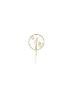 PIC DECO EN BOIS DORE CHIFFRE 1