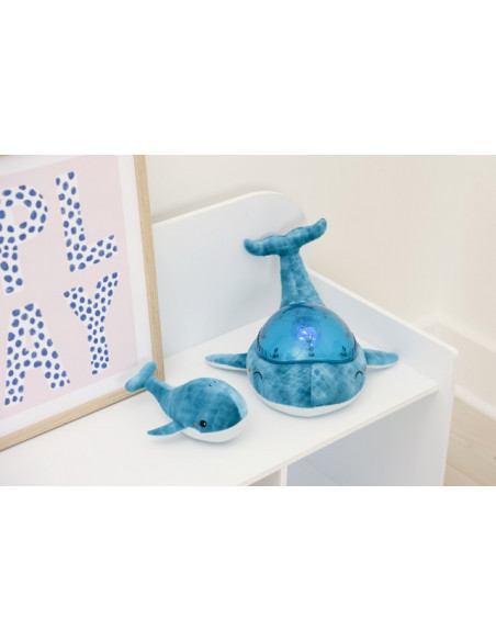 Veilleuse Tranquil Whale bleue : détente familiale
