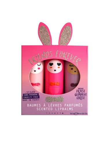 INUWET COFFRET GLITTER 3 LAPINS ROSE