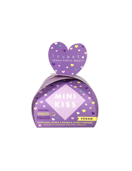 INUWET MINI KISS SET PURPLE LIP SCRUB COCO LIP BALM MARSHMAL