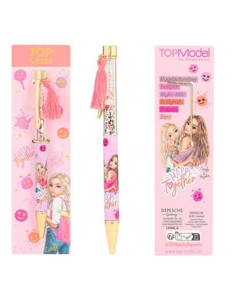 TOPModel Stylo à bille avec confettis HAPPY TOGETHER