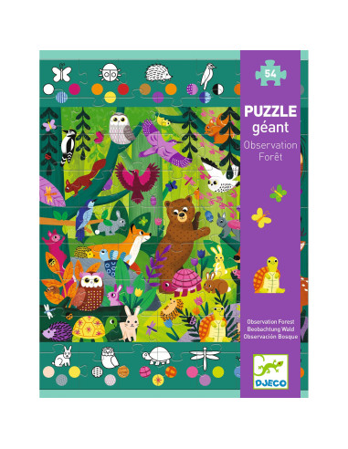 Puzzle geant - observation foret 54 pieces - djeco