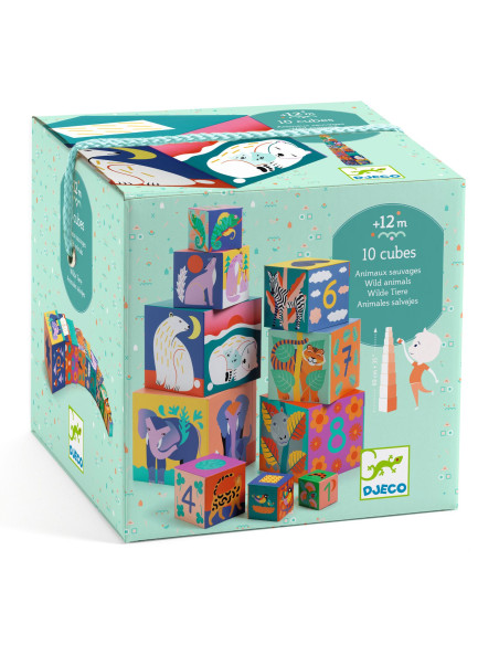 Cubes premier age - animaux sauvages - djeco