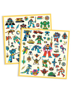 Stickers textures - robots - djeco 2
