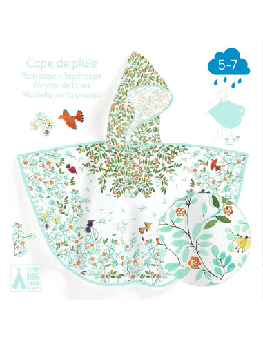 Cape de pluie grand modele - feuillage - djeco