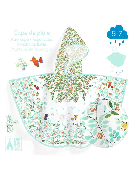 Cape de pluie grand modele - feuillage - djeco