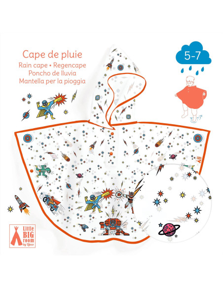 Cape de pluie grand modele - super heros - djeco