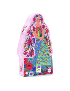 Puzzle silhouette - la princesse et son paon - 36 pcs - djeco