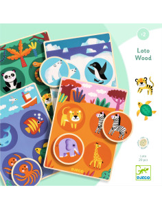 Jeu educatif bois - loto wood - djeco