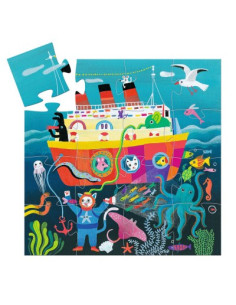 Puzzle silhouette - la croisière des amis -16 pcs - djeco 2