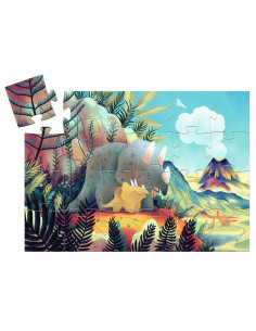 Puzzle silhouette - téo le dino - 24 pièces - djeco 2