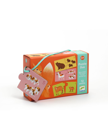 Puzzle duo - duo bébés animaux - djeco