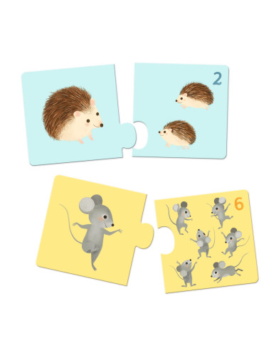 Puzzle duo - duo bébés animaux - djeco