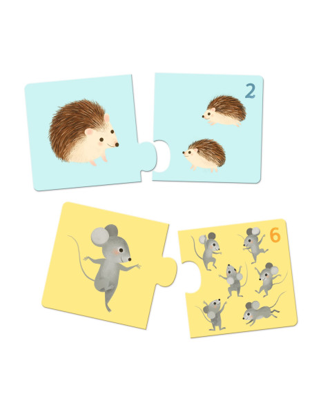 Puzzle duo - duo bébés animaux - djeco