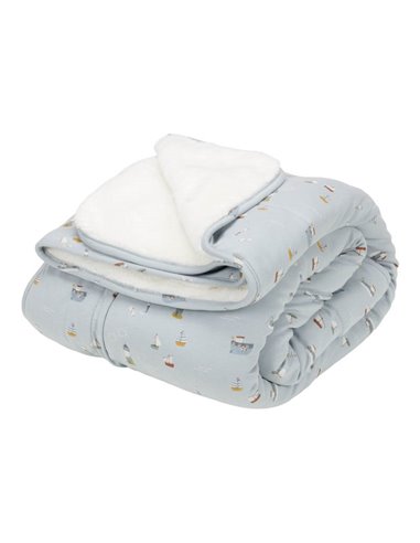 COUVERTURE DE BERCEAU - LITTLE DUTCH - sailors bay blue