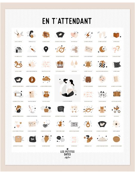 Affiche "En t'attendant"- Peau Claire - Maman / Papa