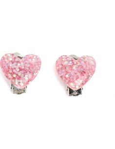 Boucles d'oreilles clip cœur pailletées : Glamour by Gliter Heart 2