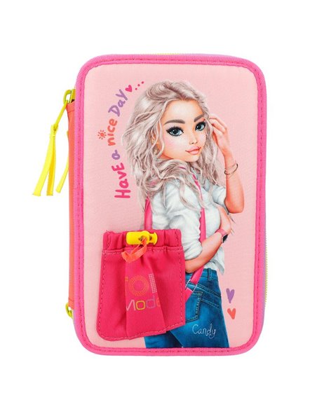 TOPModel trousse 3 compartiments avec poche appli devant