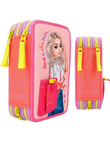 TOPModel trousse 3 compartiments avec poche appli devant