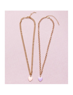 Collier boutique chunky chain heart assortis