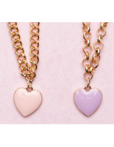 Collier boutique chunky chain heart assortis 2