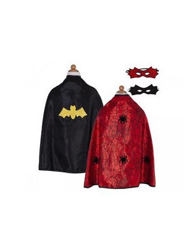 Cape reversible spiderman/batman taille 3/4 ans
