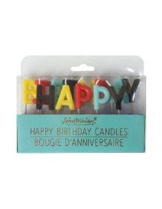 Bougies happy birthday muticolores superhero
