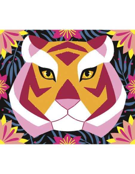 2 tableaux fils tendus animaux de la jungle - janod