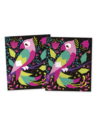 2 tableaux fils tendus animaux de la jungle - janod