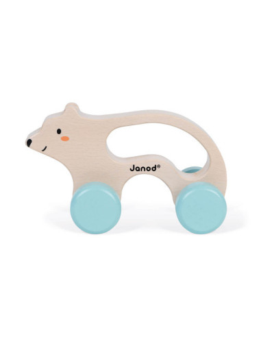 Ours polaire a promener en bois - wwf janod