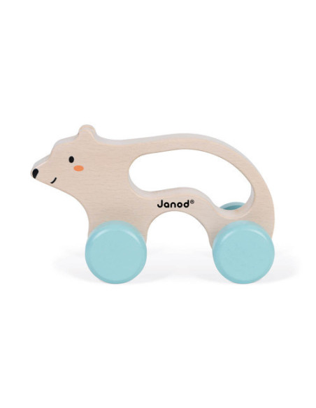 Ours polaire a promener en bois - wwf janod
