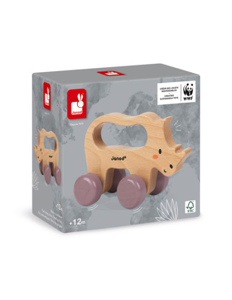 Rhino a promener en bois - wwf janod