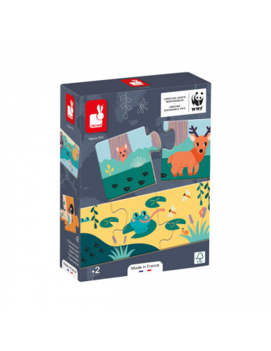 Puzzle animaux les empreintes - wwf janod