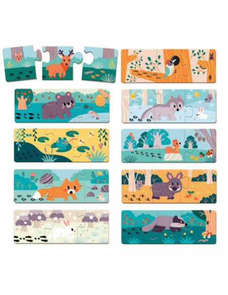 Puzzle animaux les empreintes - wwf janod
