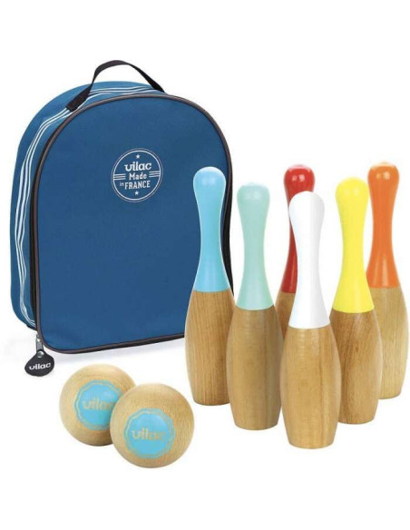 Jeu de 6 quilles bicolores - Vilac