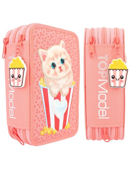 TOPModel Trousse 3 compartiments avec application chat CUTIE STAR