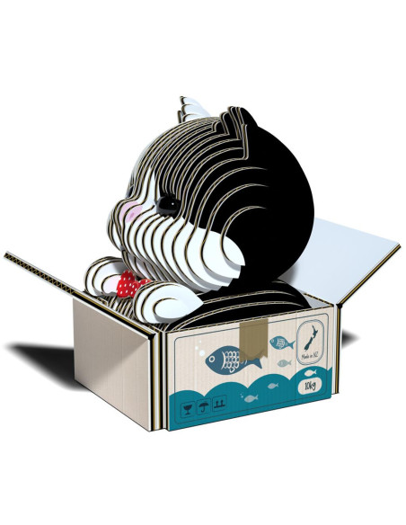Eugy 3D Chat Tuxedo - Puzzle chat élégant écologique