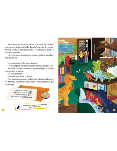 Mon roman énigme - mes premières enquêtes : le musée des dinosaures