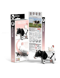 Eugy puzzle 3d - animal de ferme - vache