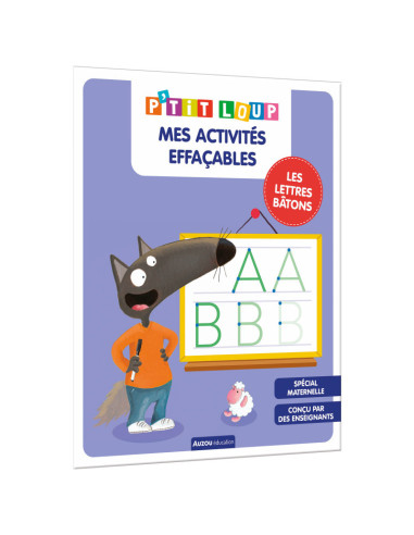 Mes activités effaçables p'tit loup - lettres bâtons