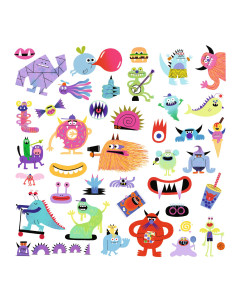 Stickers papier - monstres - djeco 2